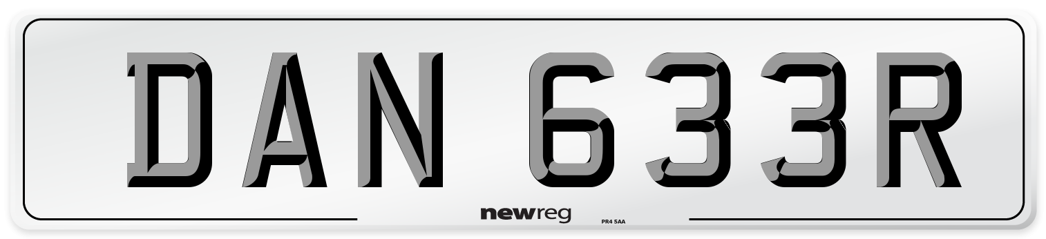 DAN 633R Number Plate from New Reg